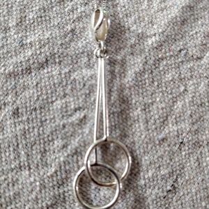 Sterling Silver Double Circle Necklace 18"